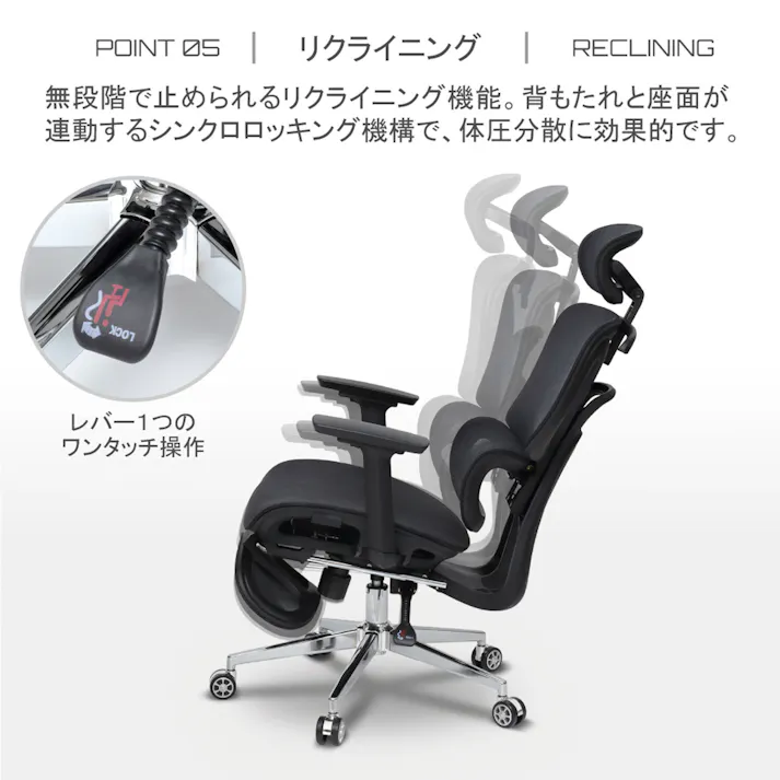 多機能ハイバックチェア BK ブラック 【送料込み】 #krso