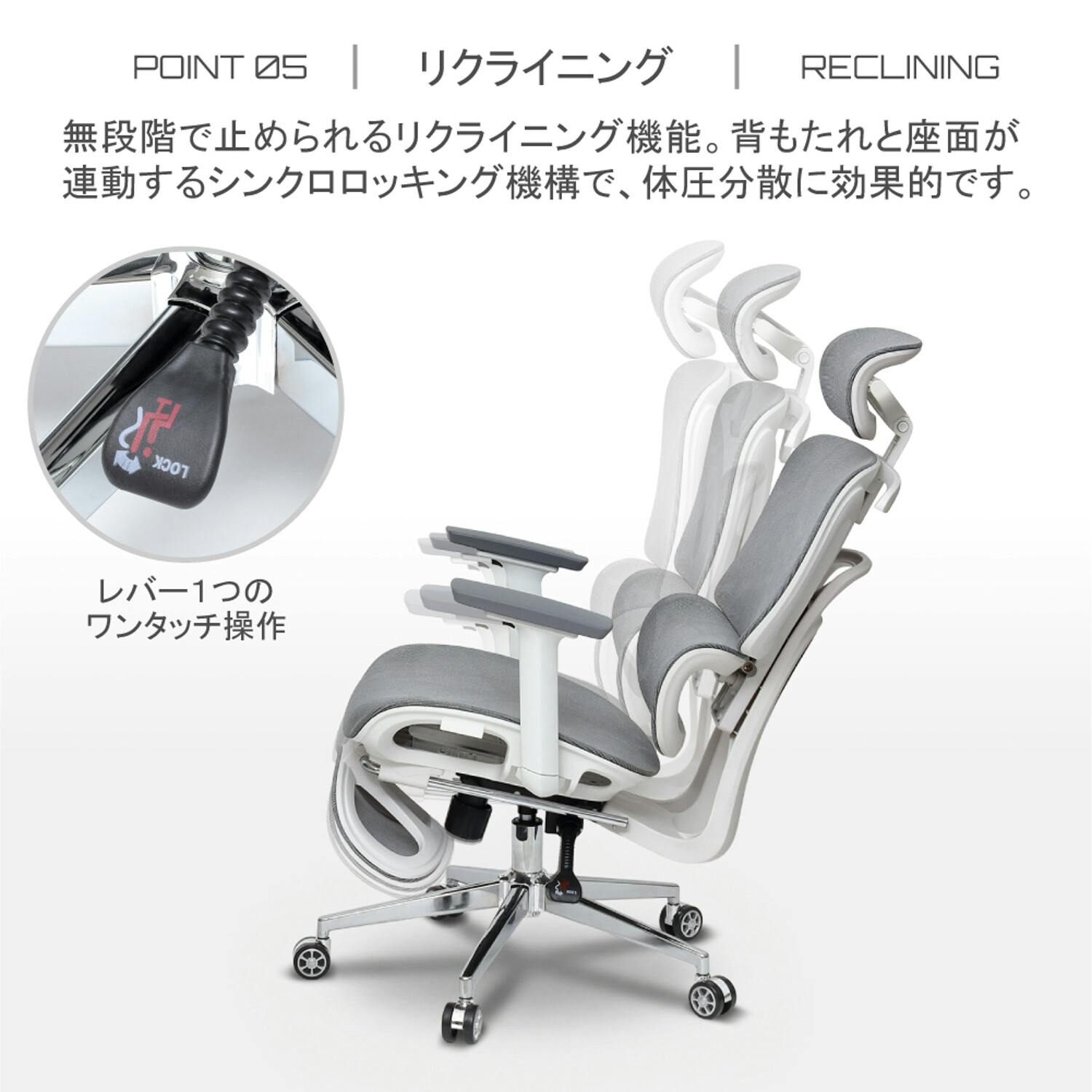 多機能ハイバックチェア GY グレー 【送料込み】 #krso | ホーム