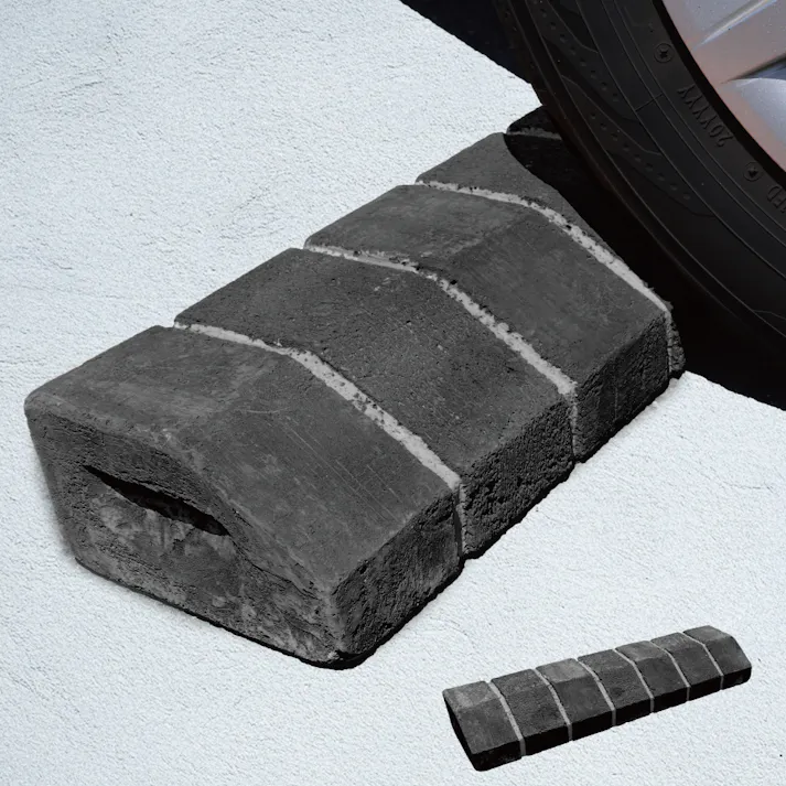 【車止め】コンクリィ カーストッパー サンドチャコール ブロック タイヤ止め レンガ調 駐車場 置くだけ 簡単設置 施工 パーキング DIY 輪止め 車庫 車輪止め コンクリート テラコッタ風 ガレージ 車 おしゃれ かわいい 当たり面斜め