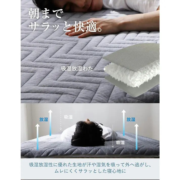 【夏物売り切りSALE!6980円→6480円】【何枚買っても送料無料!】極涼Premium 敷きパッド ダブル 強冷感 持続冷感 猛暑対策 敷パッド リバーシブル ひんやり 冷感 夏用 冷感シーツ 抗菌 消臭 防ダニ 冷たい クール 吸水速乾 丸洗い グレー 140x205cm