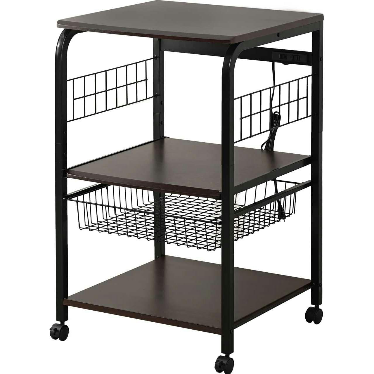 ワイエムワールド 棚 キッチンラック 収納ラック レンジ台 3段 奥行55.5 幅60cm ブラウン 00-hn-5690