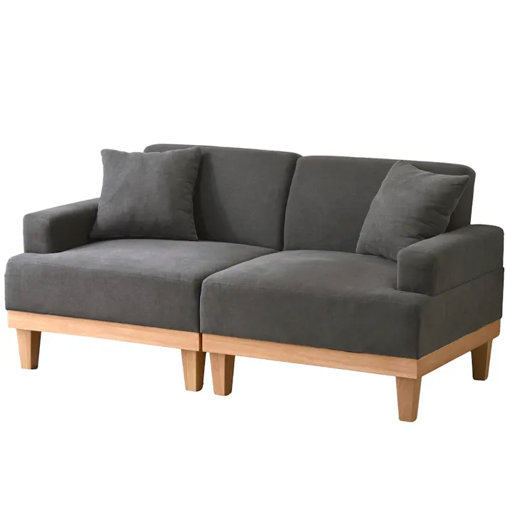 ワイエムワールド ソファ カウチ sofa 2人 掛け 分割 セパレート 1人 あぐら 搬入 簡単 北欧 天然木 おしゃれ ニコ 00-100120 ダークグレー