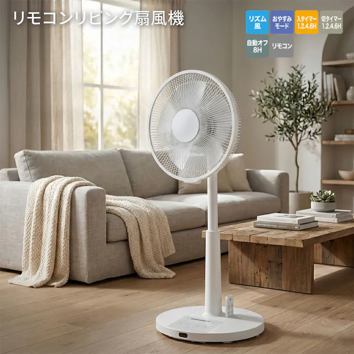 簡易リモコン式リビング 扇風機 おおたけ MF-326R 30cm羽根 5枚羽根 押しボタン式