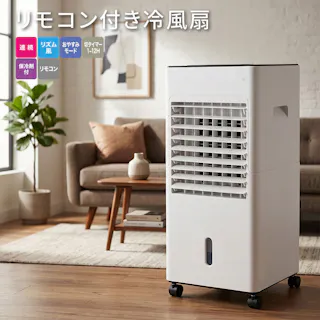 大容量5L リモコン付き タイマー付き キャスター付き 冷風機 冷風扇風機 おおたけ MAR-126 水タンク5.0L 保冷剤付き 自動首振り 涼しい 省エネ 静音