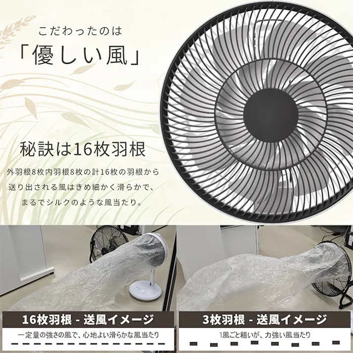 扇風機 DCモーター 静音 16枚羽根 折りたたみ 充電式 リモコン フロアファン サーキュレーター アウトドア