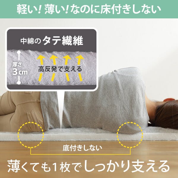 吸湿する1枚で寝られるオールインワン敷布団 カラリフトン セミダブル