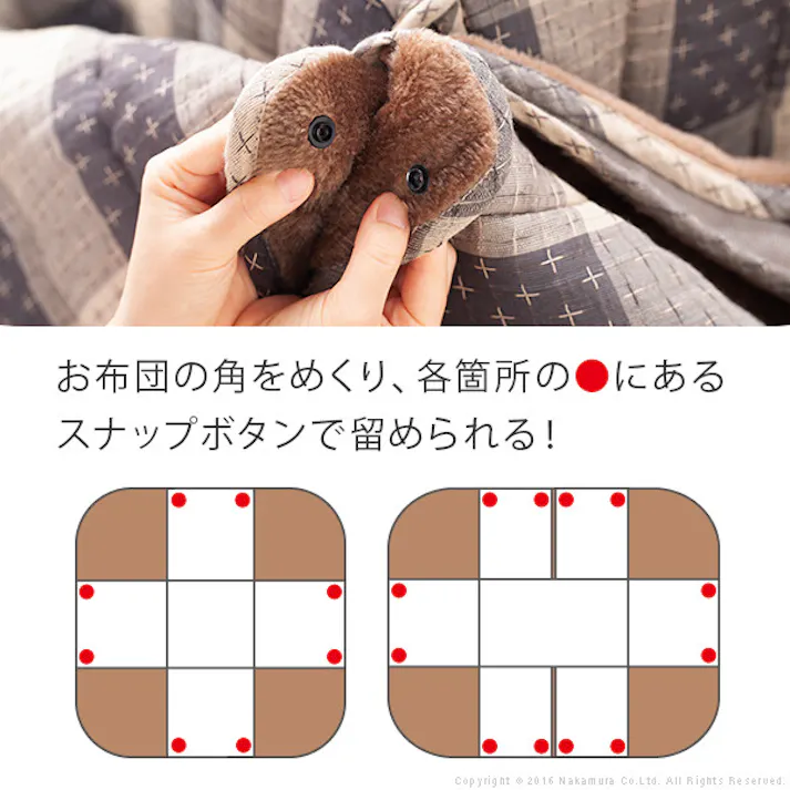 省スペースお手入れラクラクダイニングこたつ用掛布団-ブランチ 105x80cmこたつ用(265x240cm) ブランチ 【送料込み】 #nkmr
