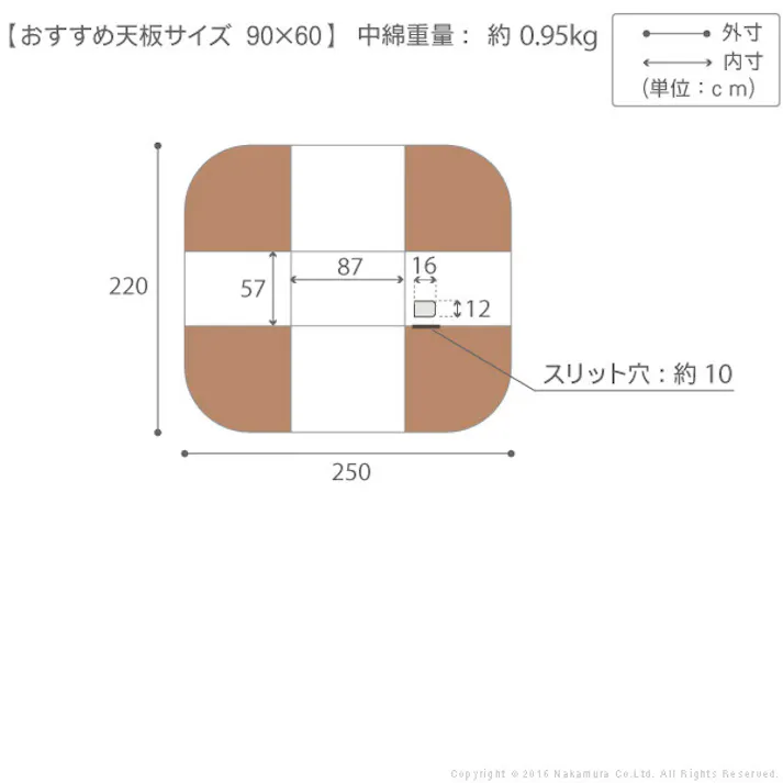 省スペースお手入れラクラクダイニングこたつ用掛布団-ブランチ 90x60cmこたつ用(250x220cm) 【送料込み】 #nkmr