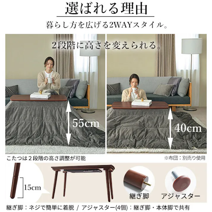 ソファで使えるフラットヒーターこたつ-ブエノ 90x50cm SAI 彩/ブエノ 【送料込み】 #nkmr