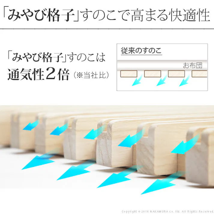 1秒で簡単布団干し!アシスト機能付き「みやび格子」すのこベッド 〔エアライズ〕 シングル エアライズ 【送料込み】 #nkmr