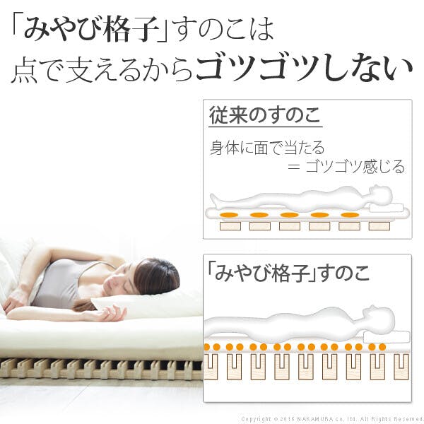 1秒で簡単布団干し！アシスト機能付き「みやび格子」すのこベッド
