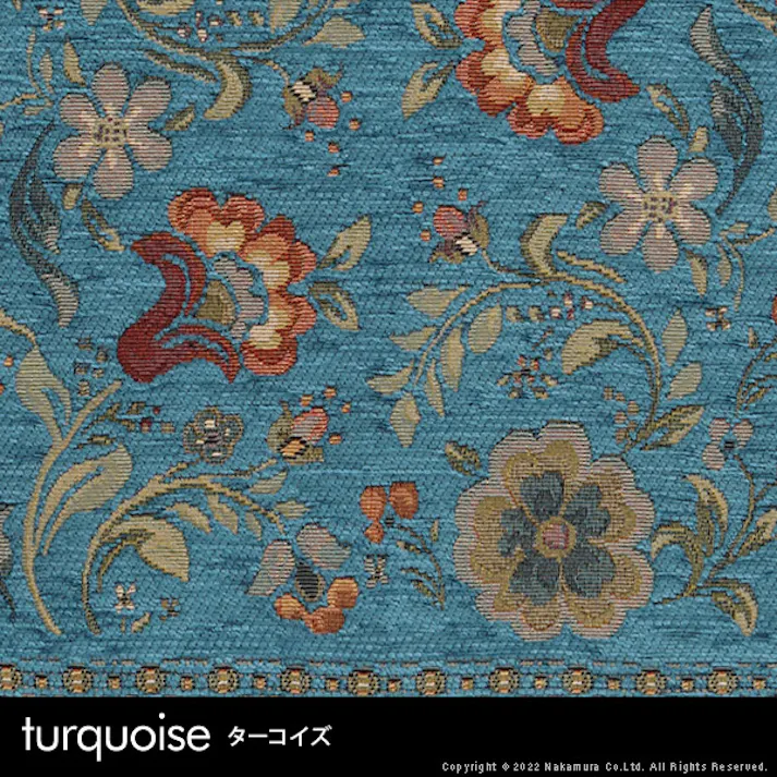 イタリア製ジャガード織りクッション付き1個-イスタ45x45cm/色:ターコイズ 【送料込み】 #nkmr