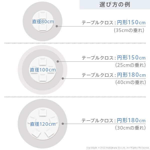 フランス製はっ水加工テーブルクロス-トラディション 円形180cm／色