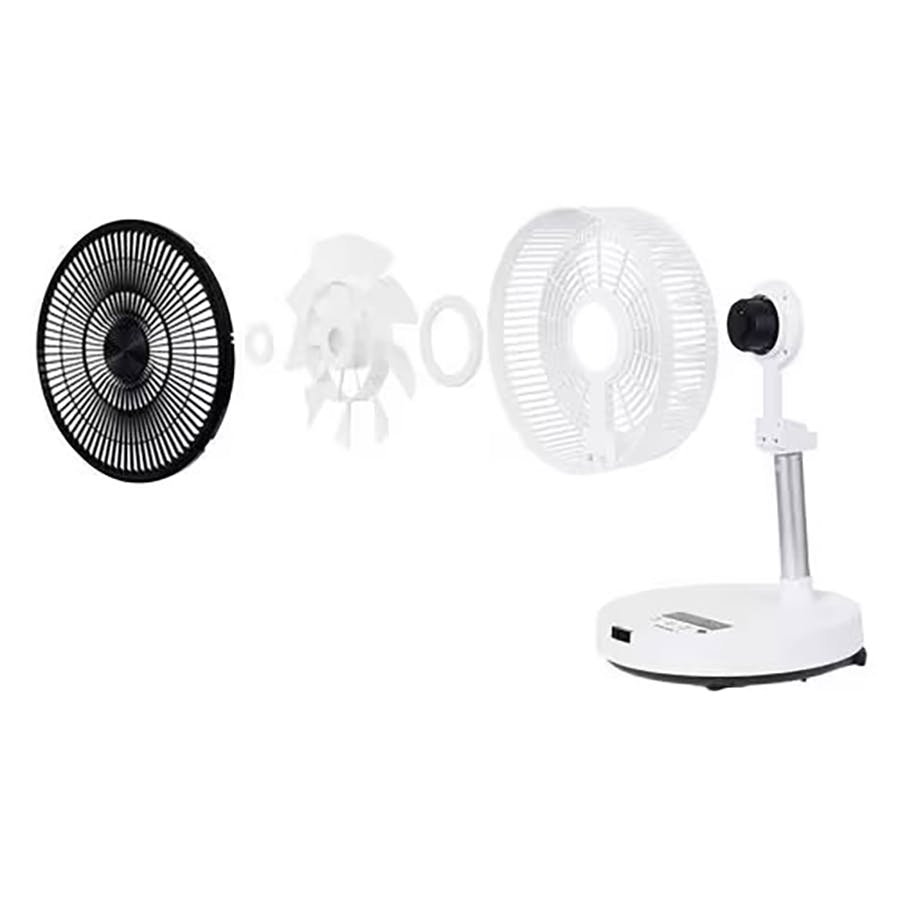 24cm 折り畳み扇風機 PaTaFAN C:NET シィー・ネット BFDC240WH DC