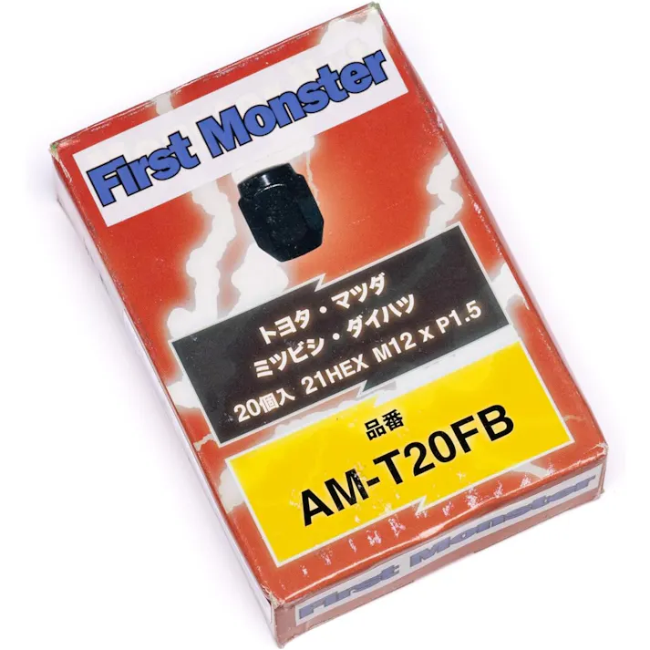 First Monster ナット トヨタ・マツダ・三菱・ダイハツ用 21HEX M12xP1.5 20個入 袋タイプ ブラック AM-T20FB