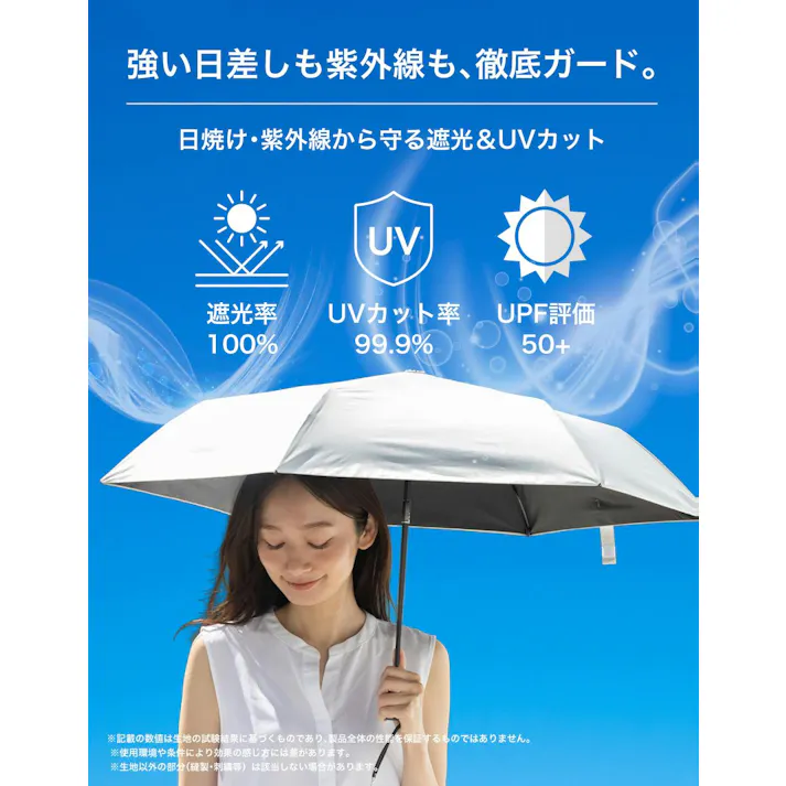 【暑さ対策セール!3980円→3480円】【送料無料最短翌日出荷!】日傘 逆戻り防止機能 自動開閉 【体感温度-15℃涼感】完全遮光 UVカット 晴雨兼用 梅雨対策 折りたたみ 軽量 250g 大きい 100cm 飛び出し防止 耐風 コンパクト ネイビー