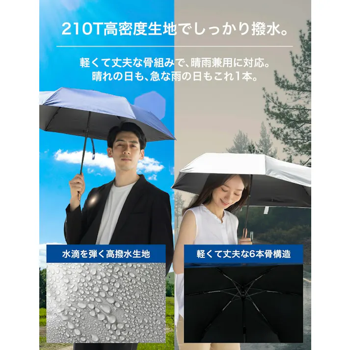 【暑さ対策セール!3980円→3480円】【送料無料最短翌日出荷!】日傘 逆戻り防止機能 自動開閉 【体感温度-15℃涼感】完全遮光 UVカット 晴雨兼用 梅雨対策 折りたたみ 軽量 250g 大きい 100cm 飛び出し防止 耐風 コンパクト ネイビー