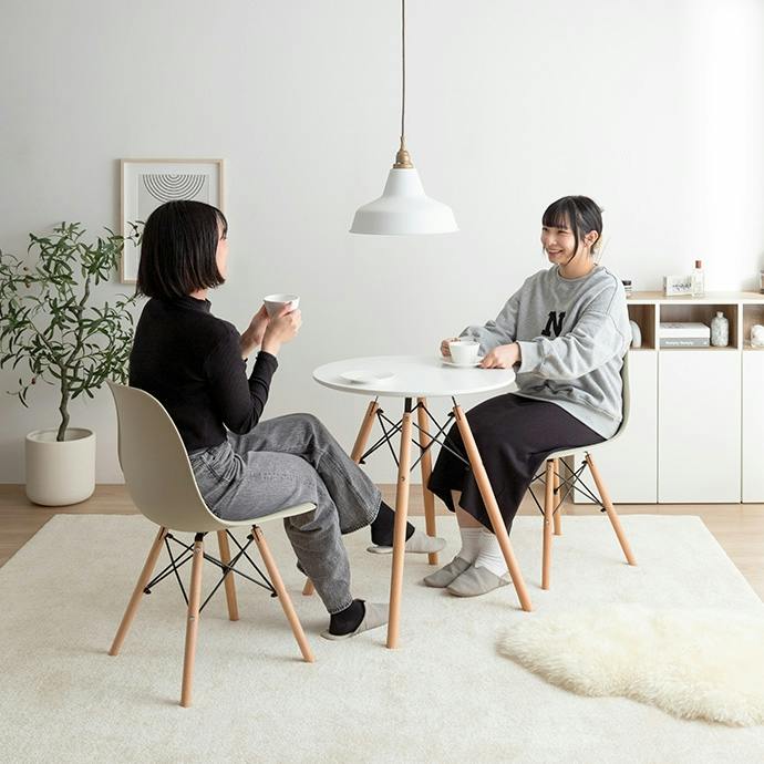 イームズベル　アオハカ　ベル3点セット テーブル＋イス脚】Eames TABLE 3set／色：ホワイト イームズ テーブル