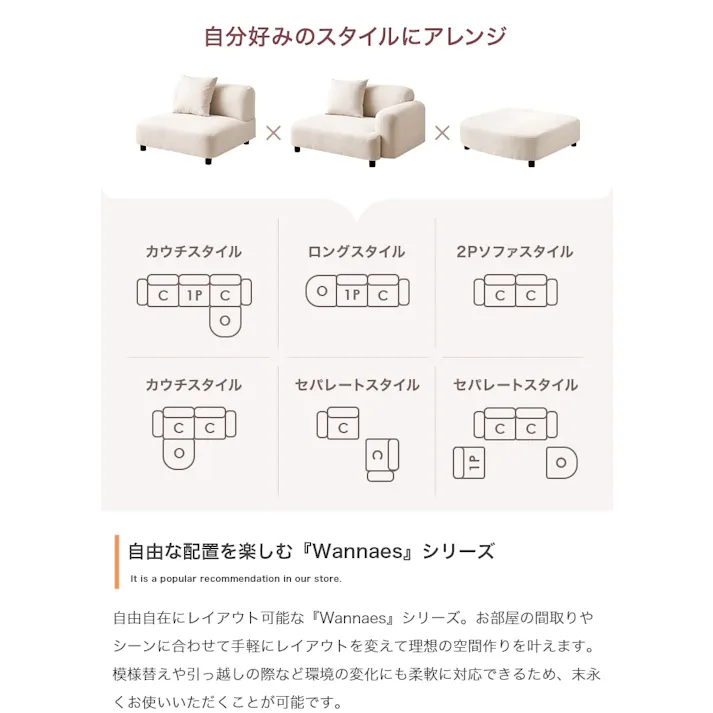 【幅97cm】Wannaes コーナーソファ/色:ブラウン右肘 コーナーソファ 北欧スタイル シンプルデザイン 韓国インテリア フォルム 幅広設計 【送料込み】 #iina