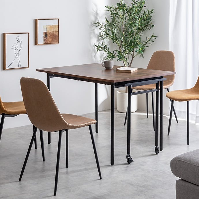 幅110-194cm】Libre 伸縮スライド式ダイニングテーブル長方形／色