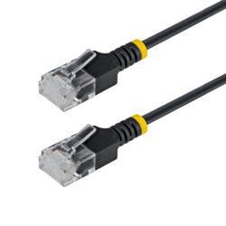 CAT6A LANケーブル/超スリム/50cm/ブラック/UTP/34AWG/純銅導体