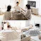 【円形:天板 68cm】こたつ&掛け布団2点セット/色:本体:オーク×布団:アイボリー Kos こたつテーブル こたつ2点セット ナチュラルカラー コンパクトサイズ リバーシブル仕様 フランネル ファー 【送料込み】 #iina