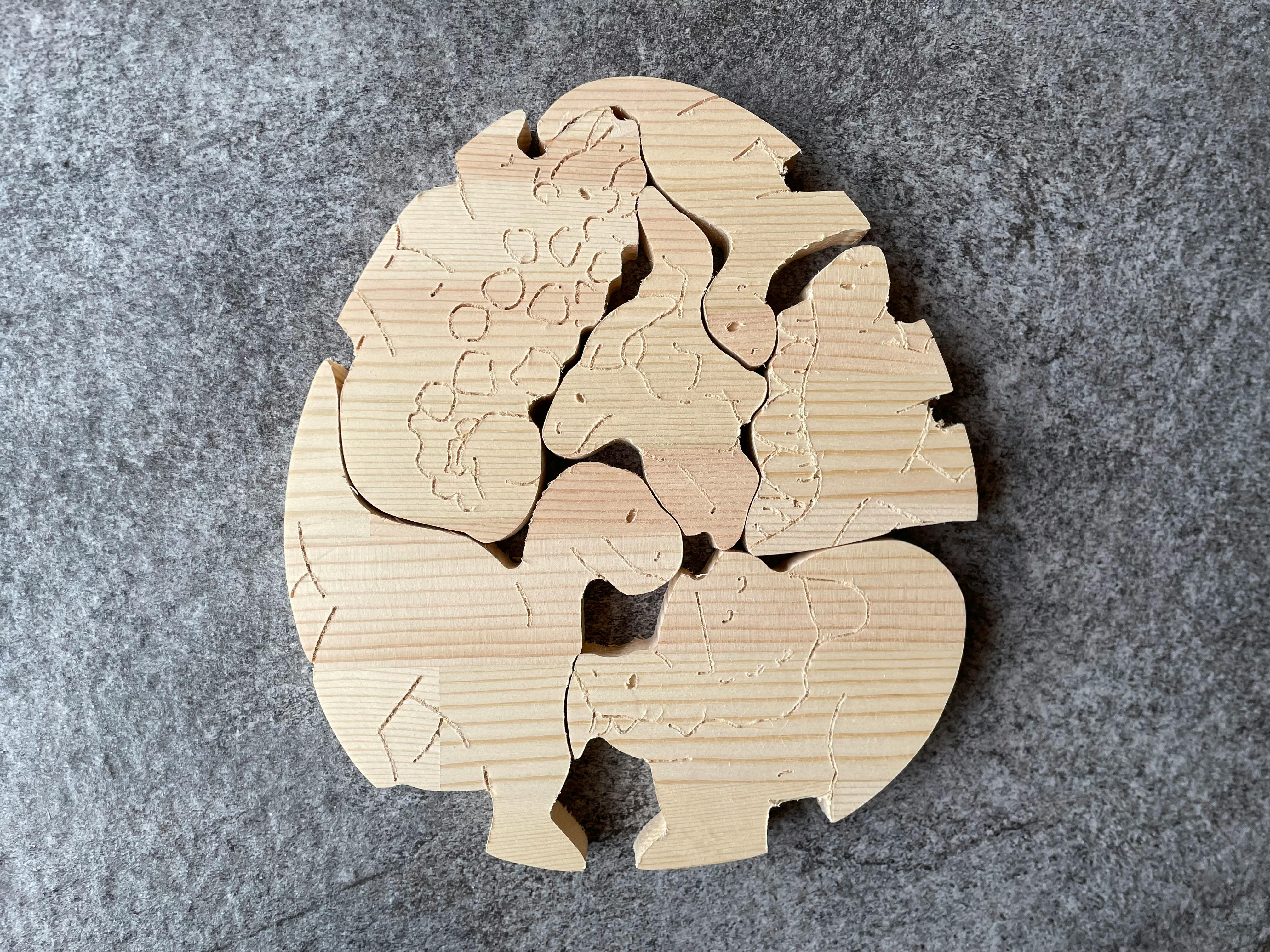 DIY 組立 木目 恐竜パズル re:LIFE里庄BASE 【CDM MP】 | インテリア