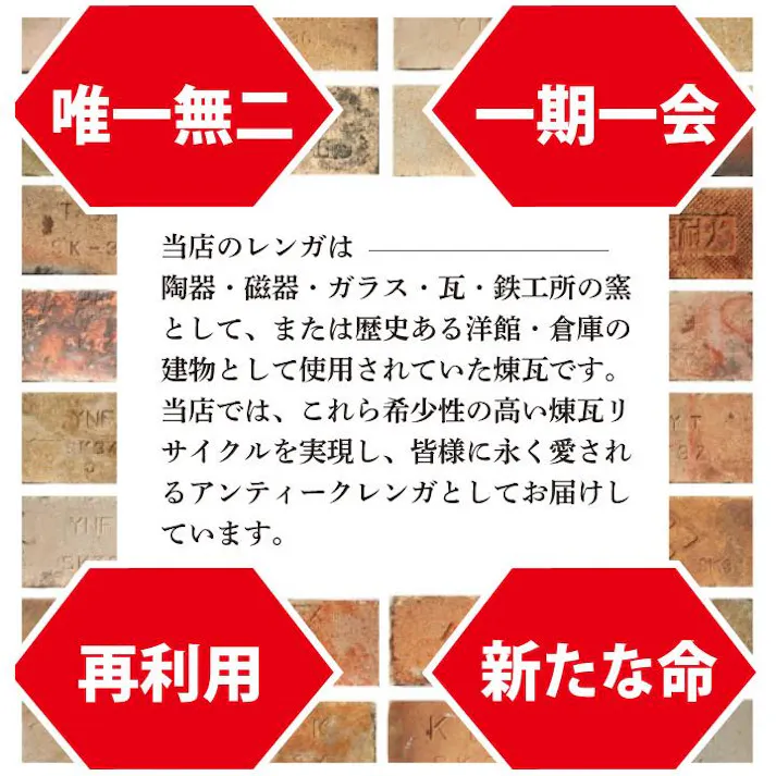 レンガ アンティークレンガ 割れレンガ ランダムサイズ 大型(送料込)敷きレンガ2平米 庭 花壇 おしゃれ 耐火煉瓦 敷き煉瓦 ガーデンタイル ブロック ガーデニング