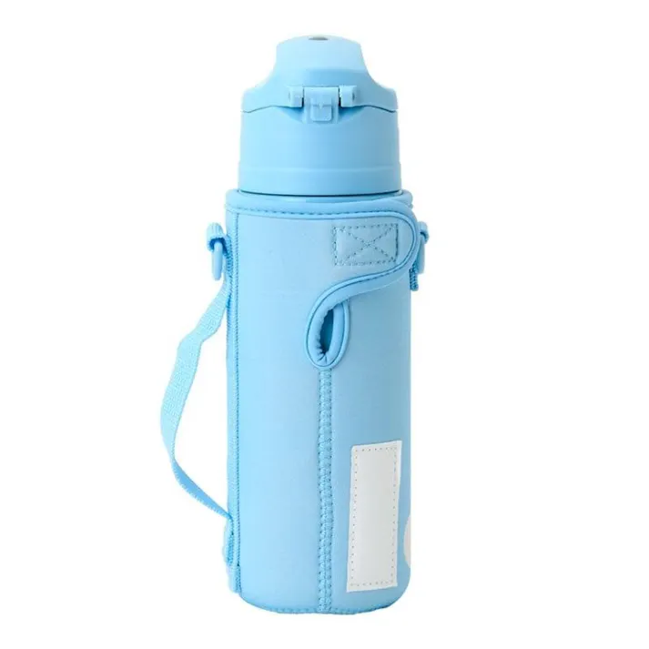 サンリオシナモロール カバー付きステンレスボトル 470mL 保冷専用 さんりお 水筒 ワンプッシュ ダイレクト 子供 キッズ かわいい キャラクター グッズ プレゼント ギフト
