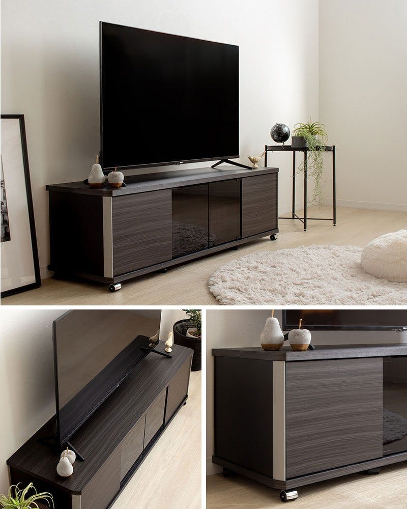 モダンテレビボード 幅140cm GD-style GD-1400H／色：アッシュグレー