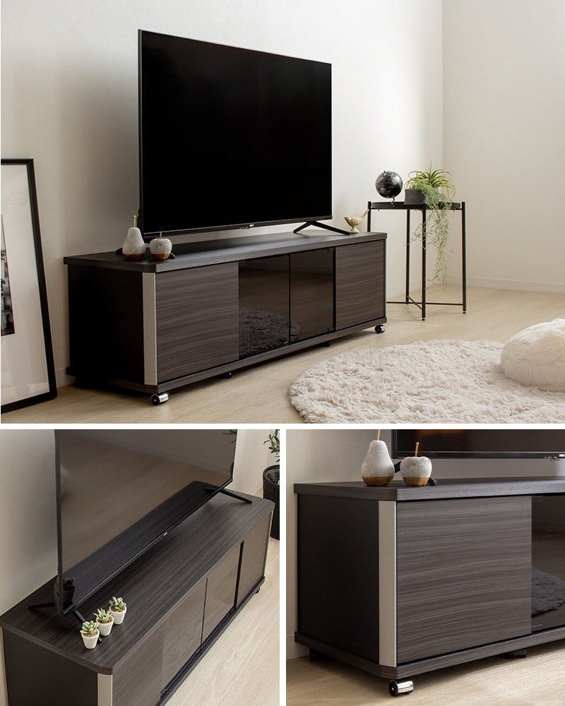 モダンテレビボード 幅120cm GD-style GD-1200H／色：アッシュグレー