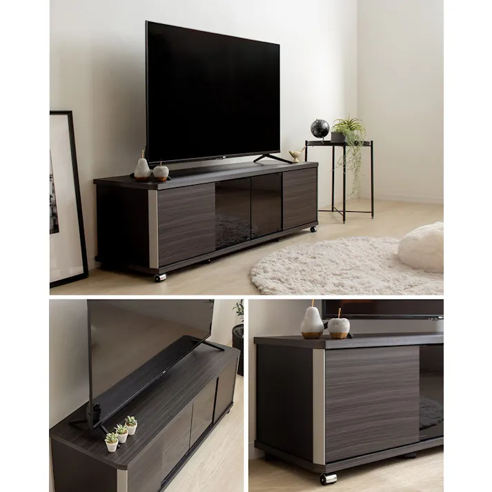 モダンテレビボード 幅120cm GD-style GD-1200H/色:アッシュグレー木目/ お客様組立 【送料込み】