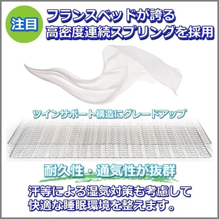 フランスベッド マットレス N-3000 【開梱設置無料キャンペーン 】セミダブルサイズフランスベッド 公式カタログ掲載商品 ボリュームアップした 詰物 と 立体キル トが 快適弾力性 がある 寝心地 高密度連続スプリング