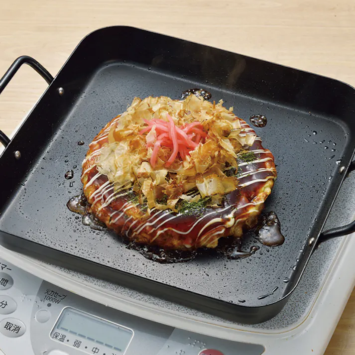 IHでもガスでも使える鉄製角型プレート25×25cm パール金属 【送料込み】
