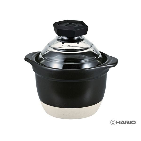 フタがガラスのご飯釜1～2合 ホワイト HARIO 【送料込み】 | コーヒー
