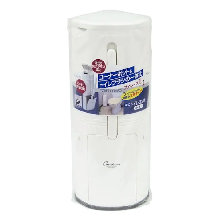 コーナー用トイレコンポ ホワイト トイレのコーナーにスッキリと納まる 洋式で使いやすい高さ 東和産業 【送料込み】