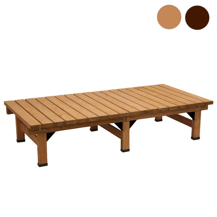 デッキ縁台 180×58cm ウッドデッキ風 木製 天然木 ベンチ 軒下 ガーデン ガーデンベンチ 縁台 庭先 簡単組立 縁側風