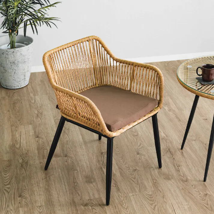 【2脚セット】屋内外で使えるリゾートチェア アウトドア用品 ポリエチレンコード仕様 耐候性 耐水性 屋内外でのご使用可能 屋内保管 インテリア/ダイニング/家具/椅子 ※テーブル等は商品に含まれません【マーレリゾートチェア 2脚入】 お客様組立て 【送料込み】
