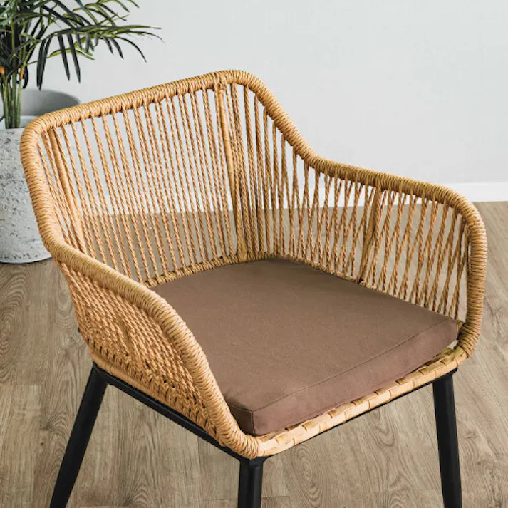 【2脚セット】屋内外で使えるリゾートチェア アウトドア用品 ポリエチレンコード仕様 耐候性 耐水性 屋内外でのご使用可能 屋内保管 インテリア/ダイニング/家具/椅子 ※テーブル等は商品に含まれません【マーレリゾートチェア 2脚入】 お客様組立て 【送料込み】