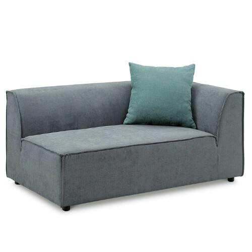 2人掛けソファ 【グレー】 【左】肘付ソファ クッション1個付