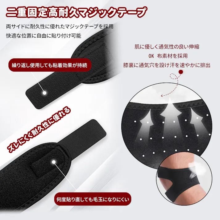 膝サポーター 薄手 スポーツ しっかり固定 V字ベルト 膝パット 膝固定 ランニング 登山 ゴルフ 日常生活 リラクシー ひざごこち