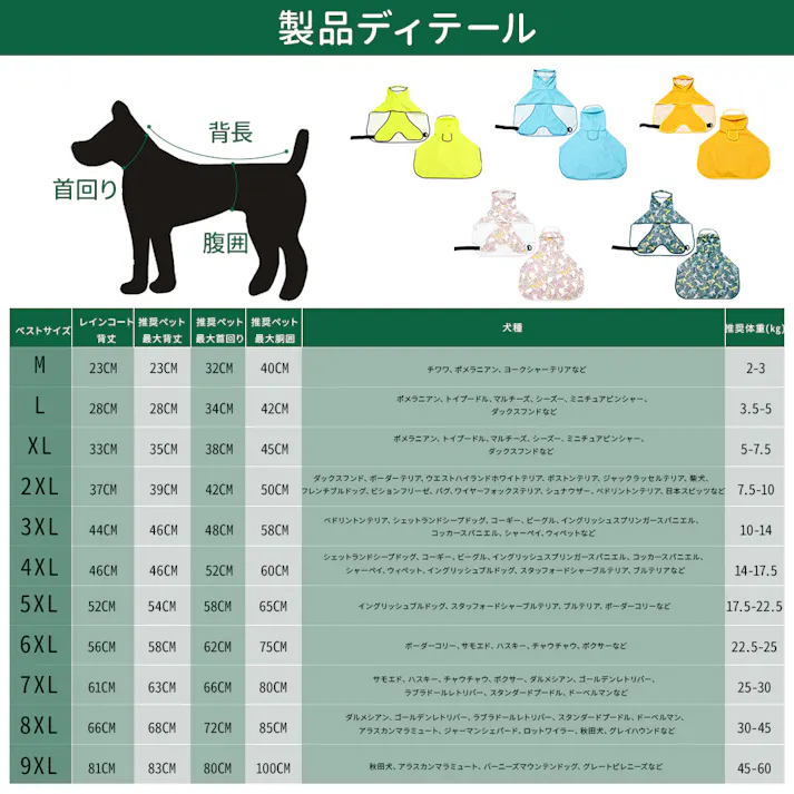 犬 レインコート 犬用傘 完全防水 着せやすい こーひ 速乾ショール 透明フード付きケープ 着脱簡単 防雪 透湿 軽量 マジックテープ サイズ調整可能 小型犬 中型犬用 大型犬 防塵 耐久性あり