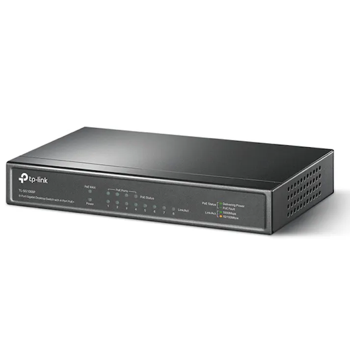 8ポート ギガビット デスクトップスイッチ(4 ポートPoE)