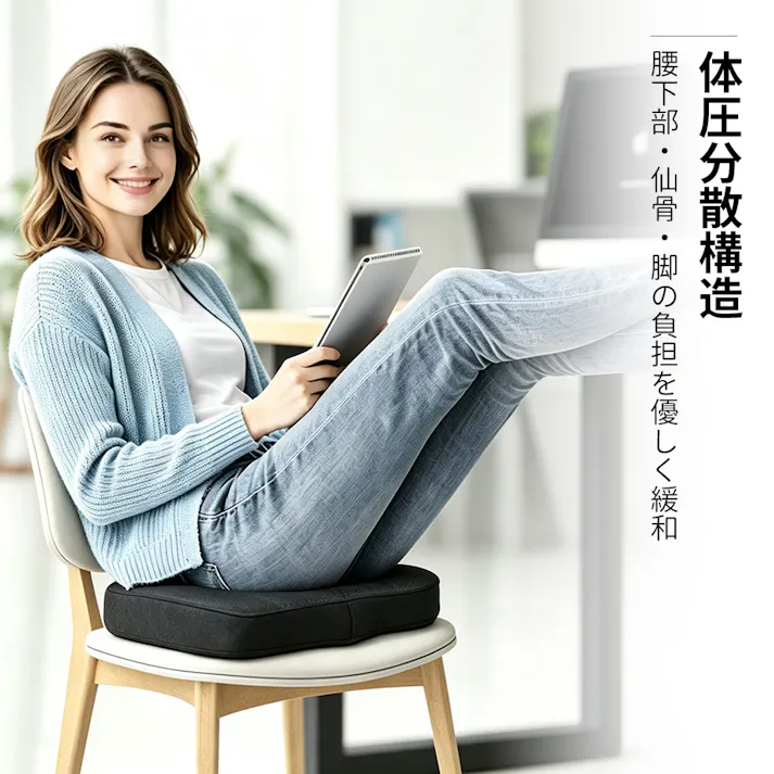 椅子 クッション 低反発 座布団 お尻が痛くならない チェアパッド 裏面は滑り止め加工され 高通気性 カバー洗える オフィスチェア 車椅子 自動車用 自宅用 父の日 母の日 誕生日プレゼント
