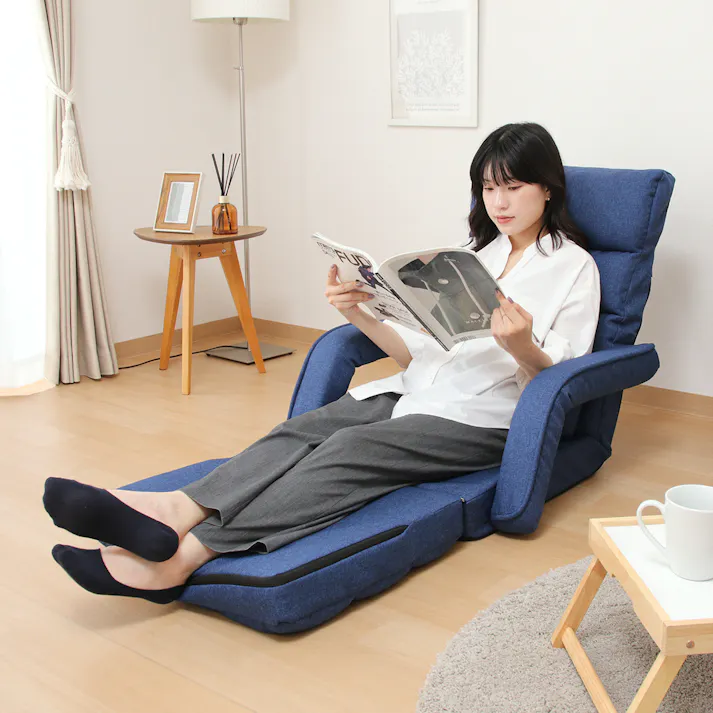 4WAY座椅子 ネイビー 使い方は4通り!色んなくつろぎを楽しめる4WAY座椅子 【送料込み】#fjbo