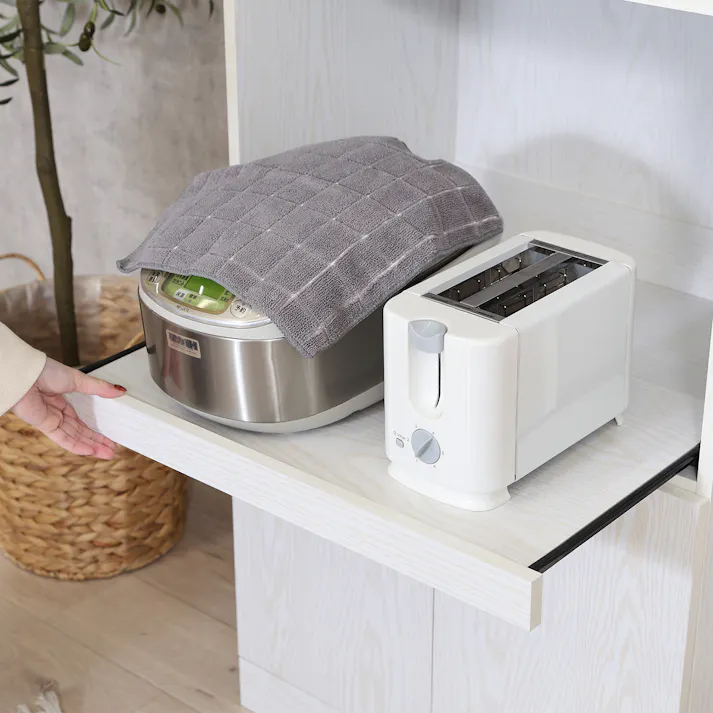 ハイキッチンボード 180*60 オークホワイト 収納たっぷり!使いやすいハイキッチンボード 【送料込み】#fjbo
