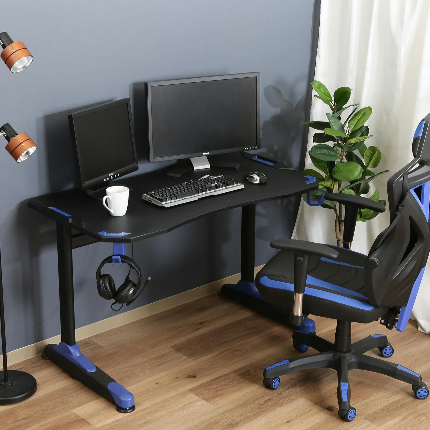 GAMING DESK XeNO -ゼノ- イージー01 ブルー ゲームや仕事に没頭