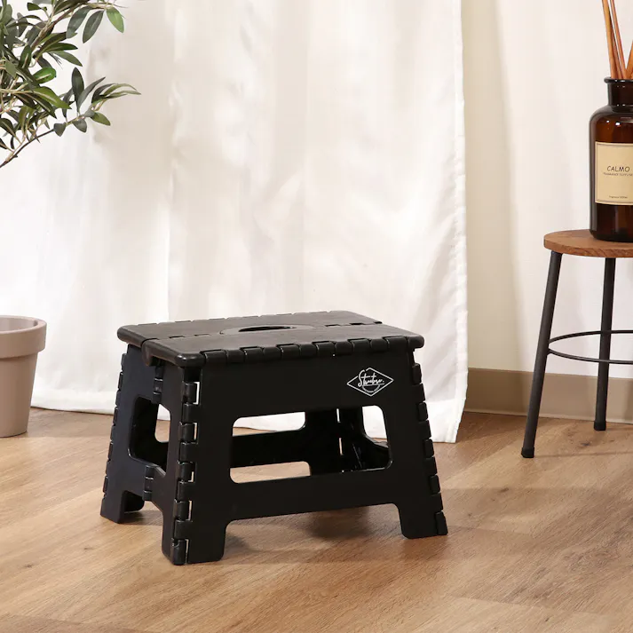 フォールディングステップスツール H22cm ブラック 1台あると便利な万能折りたたみステップスツール 【送料込み】#fjbo