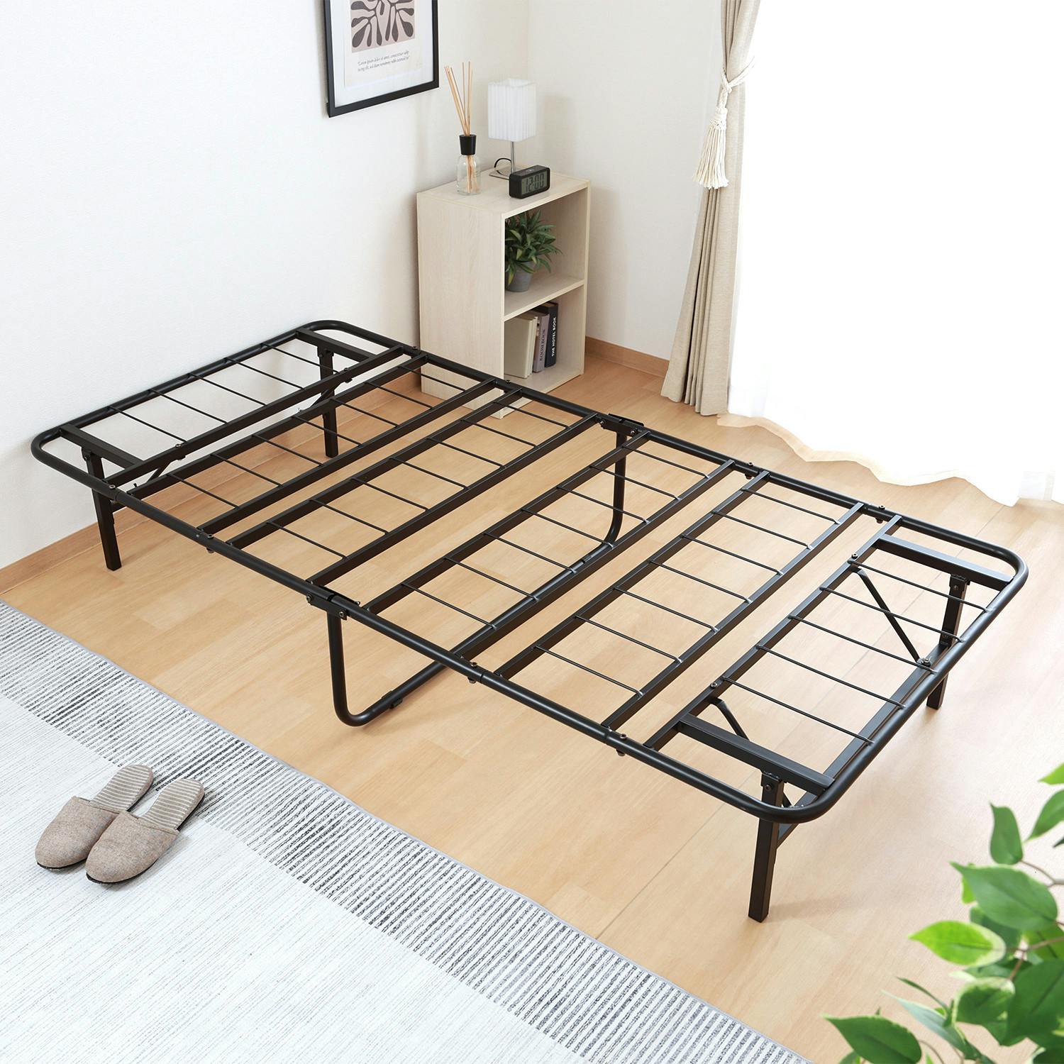組立不要パイプベッド easy ブラック 工具不要でパパっと組み立て