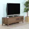 TV台 ライン 幅120cm ミディアムブラウン スタイリッシュな格子デザインのテレビ台 【送料込み】#fjbo